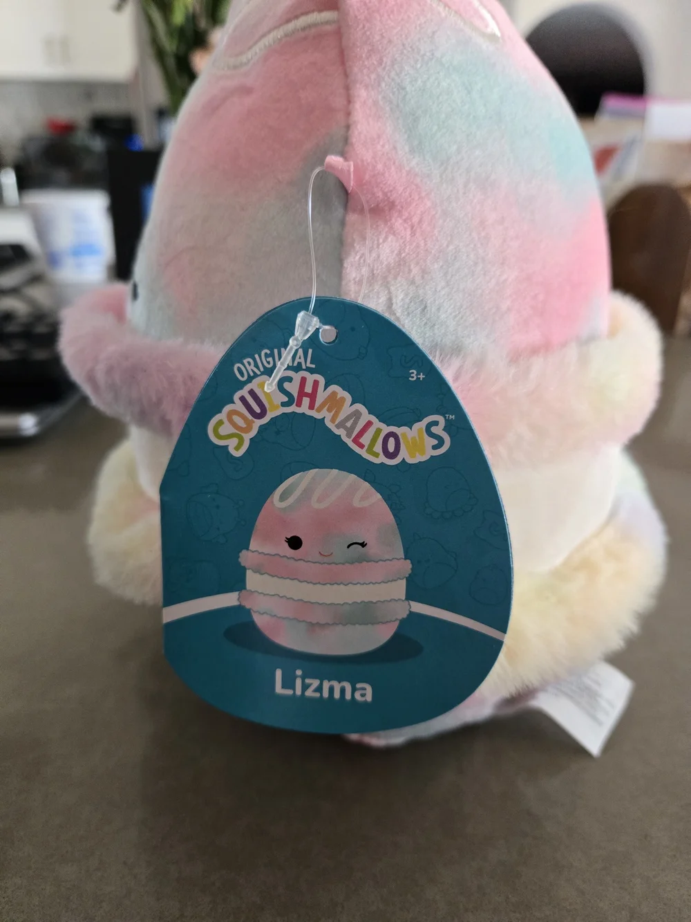 Squishmallows Lizma Pastel Rainbow Plush Macaron Stuffed Toy - Cute Winking Face